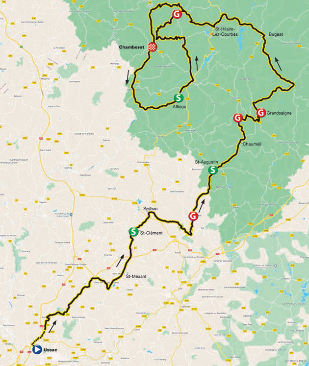 2020 Tour du Limousin stage 3 map